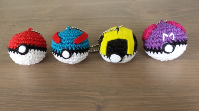 Pokéballs! These are keyrings that I will try to sell :) The ultraball got cancelled by me though, it just wouldn't come out the way I wanted it to